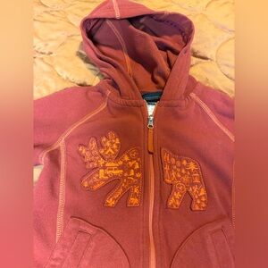 REI Kids Hoodie with Moose Graphic - Rust Orange